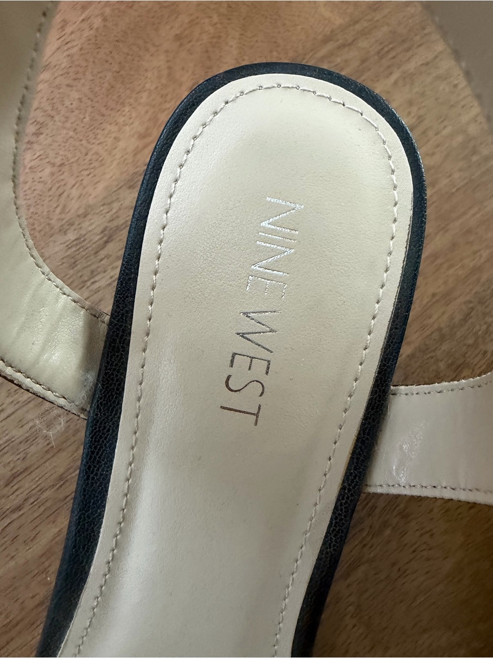 NINE WEST Black Wedge Ankle Strap Sandals with Silver Buckle - 8 - Picture 10 of 12